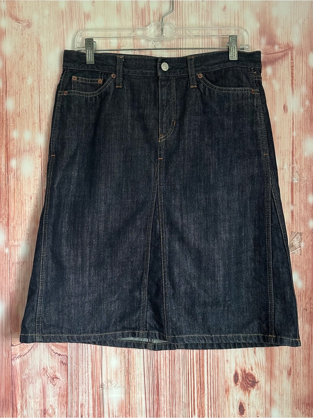 Gap Jeans Vintage Y2K A Line Knee Length Denim Skirt Size 8